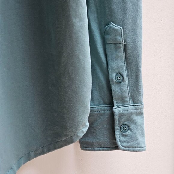 Swet Tailor Men's Light Blue Green Heavy Long Sleeve Button-Up Shirt Size Large - Picture 6 of 9